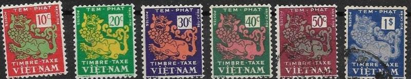 South Vietnam 1952 Sc# J1-J6 Postage Due CTO 