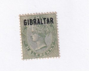 GIBRALTAR # 1 VF-MLH Q/VICTORIA WITH GIBRALTAR O/PRINT