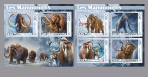 Stamps.Prehistoric Fauna Mammoths 2023 1 +1 sheets  perforated NEW