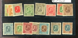 ICELAND #71-85 MINT FVF OG LH/HR Cat $609