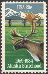 SC#2066 20¢ Alaska Statehood, 25th Anniversary Single (1984) MNH