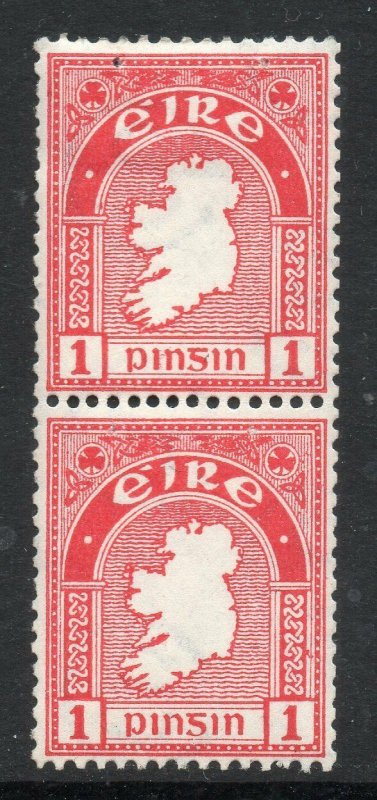 Ireland: 1922 1d coil stamps pair with grip pin marks SG 72 mint