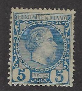 Monaco SC#3 Mint Fine small corner thin SCV$70.00...Great Opportunity!