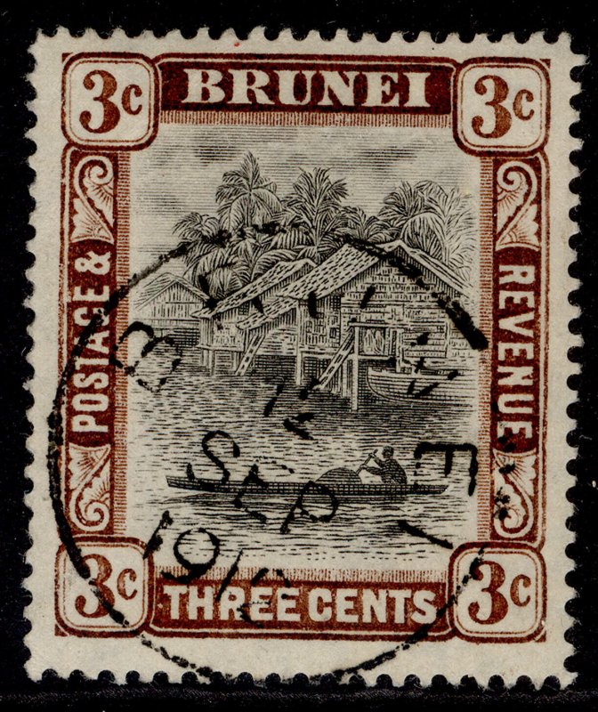 BRUNEI EDVII SG25, 3c grey-black & chocolate, FINE USED. Cat £25. CDS