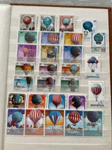 (IB105-14) HOT AIR BALLOONS : LOT WITH ALL DIFFERENT STAMPS - BEAUTIFUL TOPICS