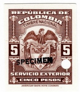 (I.B) Colombia Revenue : Consular Service 5P (ABN Specimen)