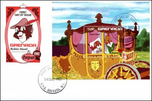 Grenada 1127-1136 Disney's Set of Three U/A FDCs