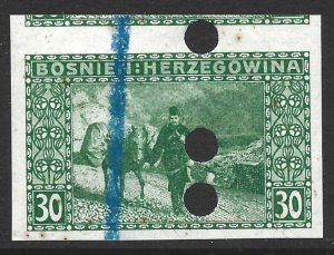 Bosnia & Herzegovina 1906 Printer's Waste 30h Green #38 IMPERF Proof VF-NH-