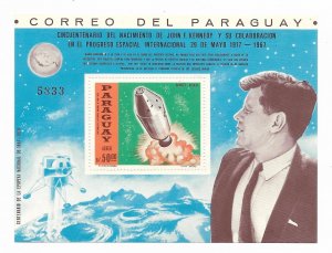 PARAGUAY 1967 JOHN F. KENNEDY ANNIVERSARY OF BIRTH SPACE PROGRESS MNH SS 1050