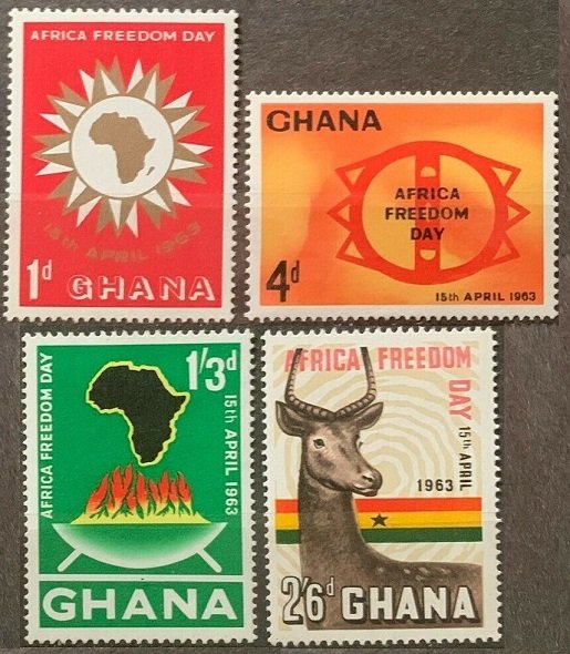 1963 Ghana 141-144 Fauna - Africa Freedom Day