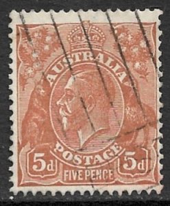 AUSTRALIA 1931-36 5d Brown Buff KGV Portrait Issue Sc 120 VFU