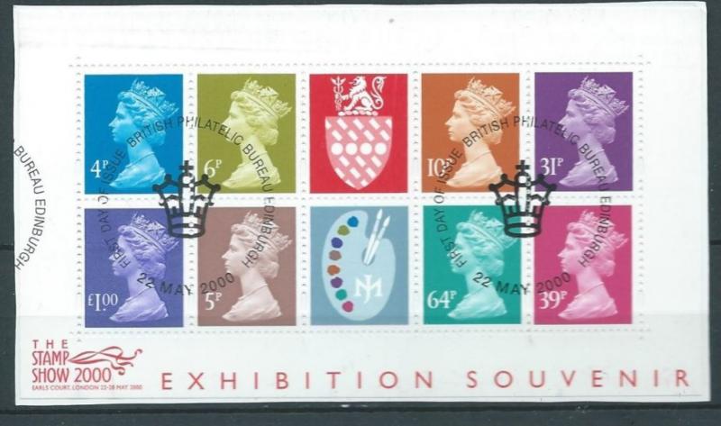 GROSSBRITANNIEN GRANDE BRETAGNE GB 2000 STAMP SHOW EXHIBITION SOUVENIR M/S SG...