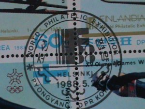 ​KOREA-1988 SC#2727 WORLD STAMP SHOW-FINLANDIA'88 HELSINK-CTO S/S VERY FINE