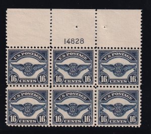 C5 VF OG TOP mint never hinged plate block with nice color  ! see pic !