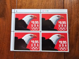 U.S. Scott #2541 Express Mail Eagle MNH $9.95 Plateblock of 4