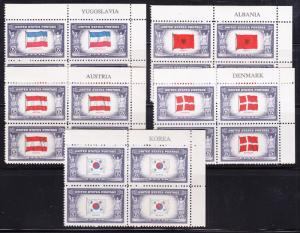 United States Overrun Nations Flags Complete (13) VF/NH(**)