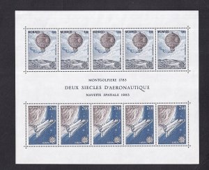 Monaco    #1368a-1369a   MNH    1983  sheet  Europa  balloon  space shuttle