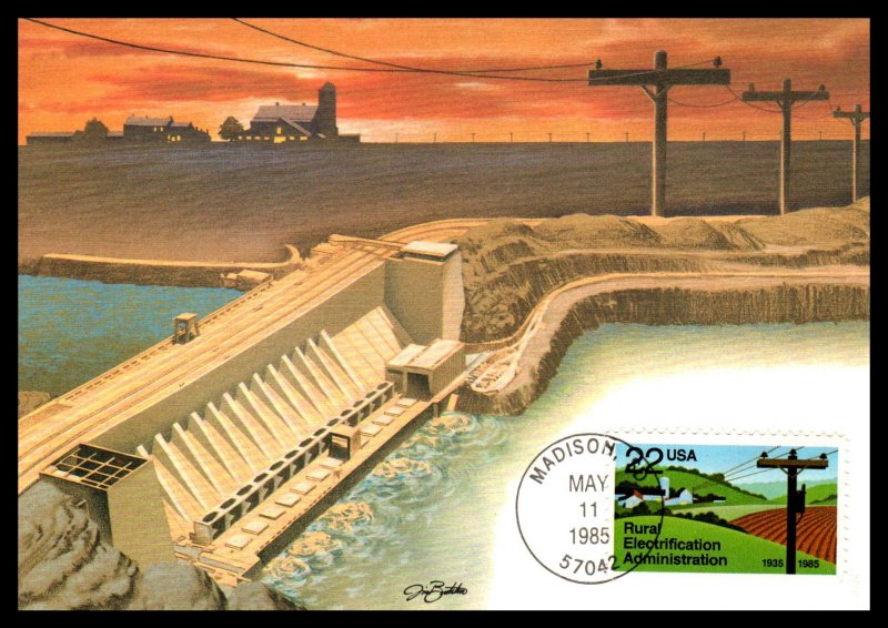 US 2144 Rural Electrification Fleetwood U/A FDC Maxi Card