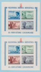 CROATIA B37 SEMI-POSTALS  MINT HINGED OG * PERF & IMPERF SET - VERY FINE! - L850