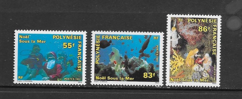 FRENCH POLYNESIA #578-80  UNDER WATER SCENES  MNH