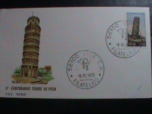 ​ITALY-FDC- 1973-SC# 1117 FAMOUS OF ROME- TOWEL OF PISA MINT FDC VERY FINE