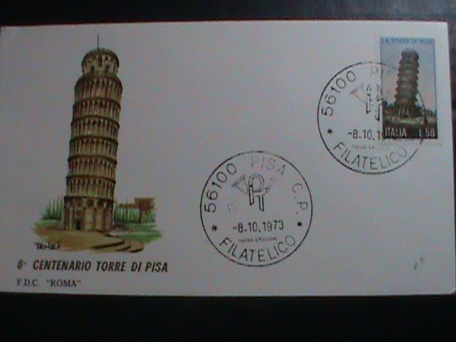 ​ITALY-FDC- 1973-SC# 1117 FAMOUS OF ROME- TOWEL OF PISA MINT FDC VERY FINE