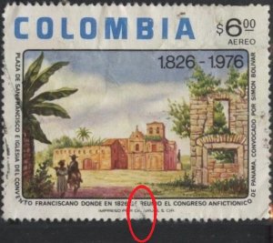 Colombia C634 (used filler) 6p Congress of Panama: view of San Francisco (1976)