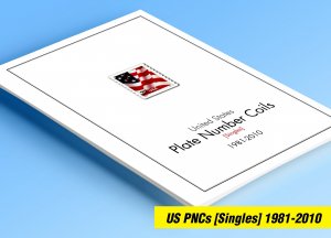 COLOR PRINTED US PN COILS [SINGLES] 1981-2010 STAMP ALBUM PAGES (77 ill. pages)