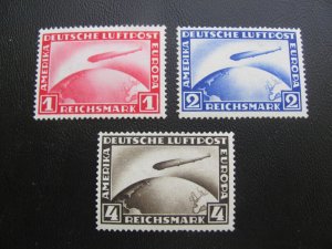 Germany 1928-31 MNH SC C35-37 ZEPPELIN SET  VF/XF 520 EUROS (124)