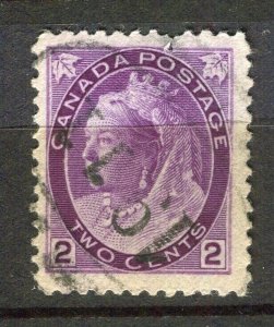 CANADA; 1898 early QV Maple Leaf issue used 2c. value Postmark