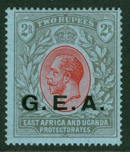 SG 66 Tanganyika 1921. 2r G.E.A. red & black/blue. A fine fresh mounted mint...