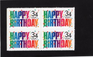 3558 Happy Birthday, MNH blk/4
