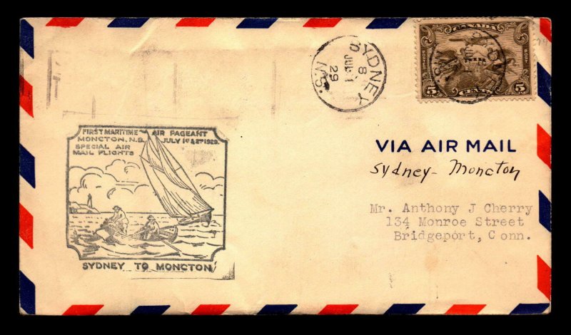 Canada 1929 FFC Sydney to Moncton / Very Light Creasing - L7948