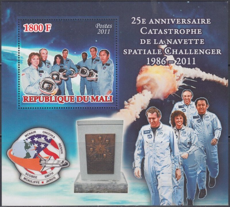 MALI Sc # MAI002 MNH SOUVENIR SHEET  in MEMORIUM of CHALLENGER SPACE DISASTER