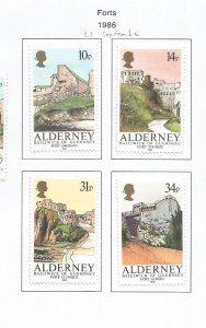 ALDERNEY - 1986 - Forts - Perf 4v Set - Mint Lightly Hinged