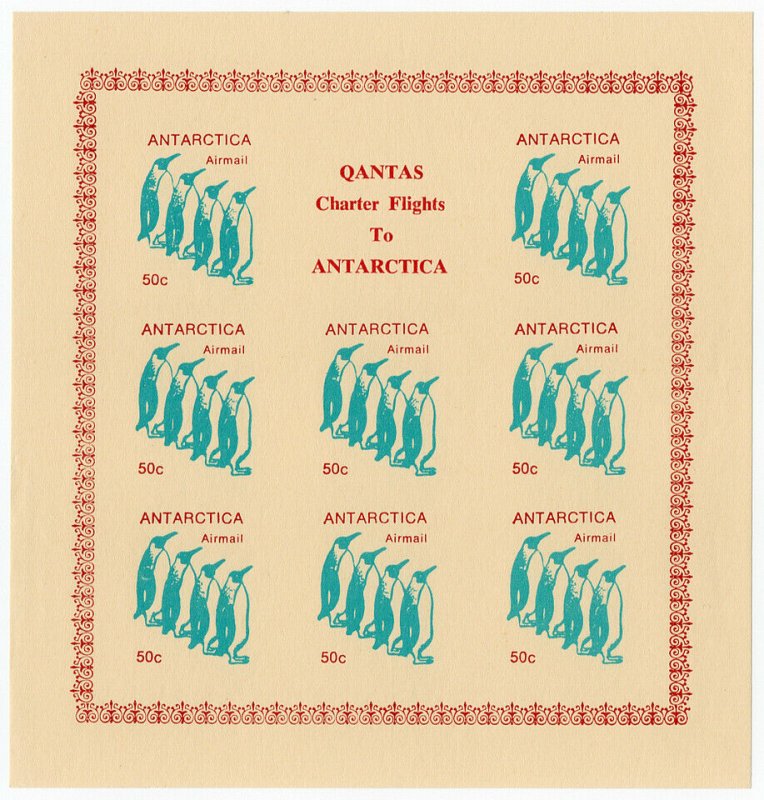 (I.B) Australia Cinderella : Qantas Antarctica Mail 50c (penguin)