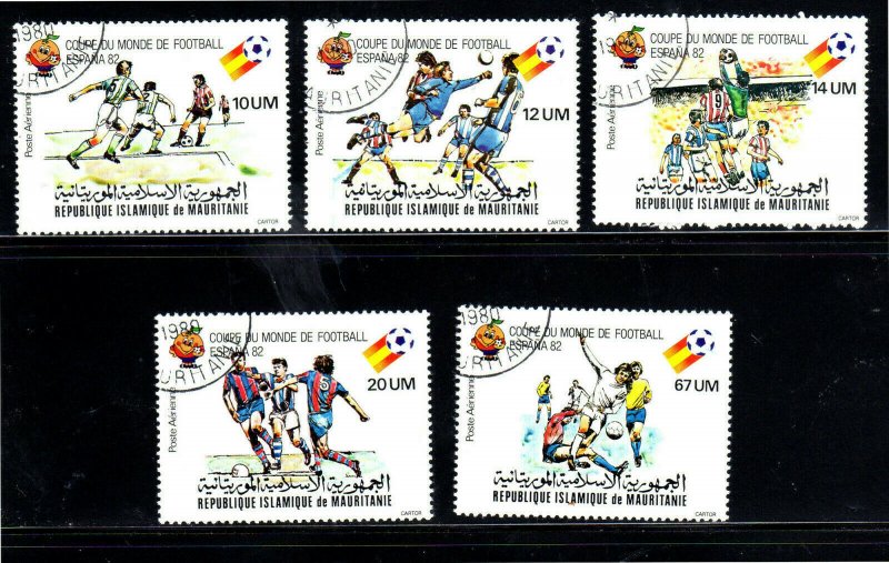 MAURITANIA 1982  ESPANA SET OF 5  MINT  VF LH  O.G  CTO  (MA1)