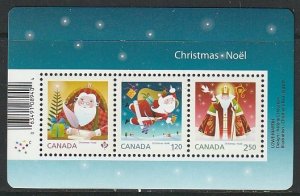 2014 Canada Sc 2796 - MNH VF - souvenir sheet - Christmas (Santa)
