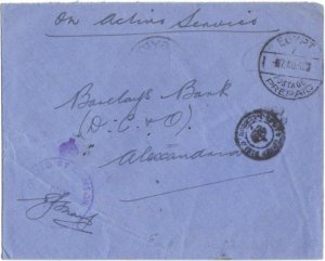 UNITED KINGDOM-GB-EGYPT 1942 PREPAID ON ACTIVE SERVICE DOUBLE CENSORED COVER FPO