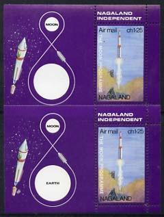 Nagaland 1969 The Moon programme 1ch25 m/sheet x 2, both ...