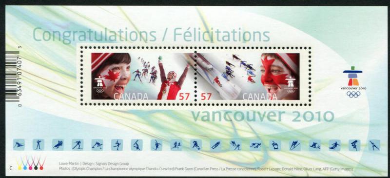 2373 Canada $1.14 Celebrating the Olympic Spirit SS/2, MN...