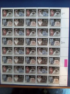 US# 2372-75, American Cats, Sheet of 40 MNH stamps. .22c @ 40 (1984)