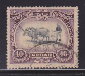 Kedah 40 VF-used neat cancel nice color cv $45 ! see pic !