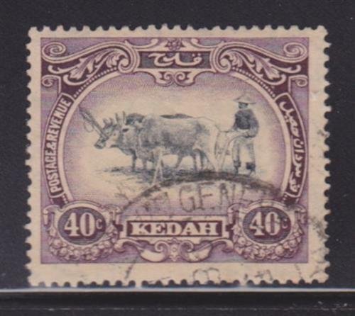 Kedah 40 VF-used neat cancel nice color cv $45 ! see pic !