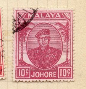 Malaya Johore 1949 Sultan Issue Fine Used 10c. NW-197025