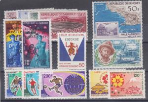 Dahomey Sc C85/C125 MLH. 1968-70 issues, 7 complete sets, fresh, bright, VLH, VF