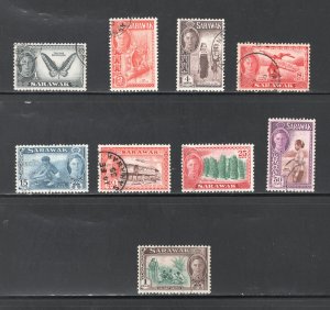 Sarawak, Scott #180-1, 183, 185, 188-192  VF, Used,Partial Set,  .... 5500104