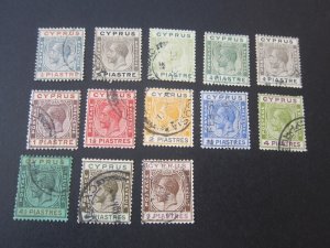 Cyprus 1924 KGV Sc 89-94,96,98-9,101-4 FU