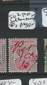 NORTHERN NIGERIA (P1907B) QV 1D SG2 JEBBA RED PO MANUSCRIPT VFU