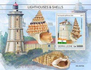 Sierra Leone - 2019 Lighthouses and Shells - Stamp Souvenir Sheet - SRL190702b